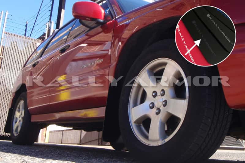 Rally Armor — Rally Armor 98-02 Subaru Forester Black UR Mud Flap w/ Grey Logo
Mud Flap - view 2