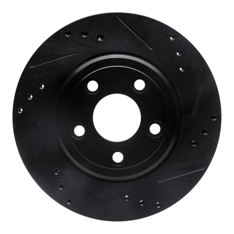 R1 Concepts — R1 00-06 Ford Thunderbird Rear Right Drilled & Slotted Black Brake Rotor
R1 Brake Rotor Drill - view 1