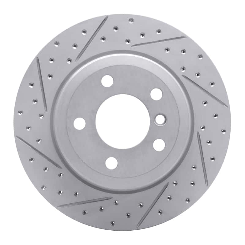 R1 Concepts — R1 07-19 BMW X5 Rear Left Drilled & Slotted Geo-Carbon Rotor - view 1