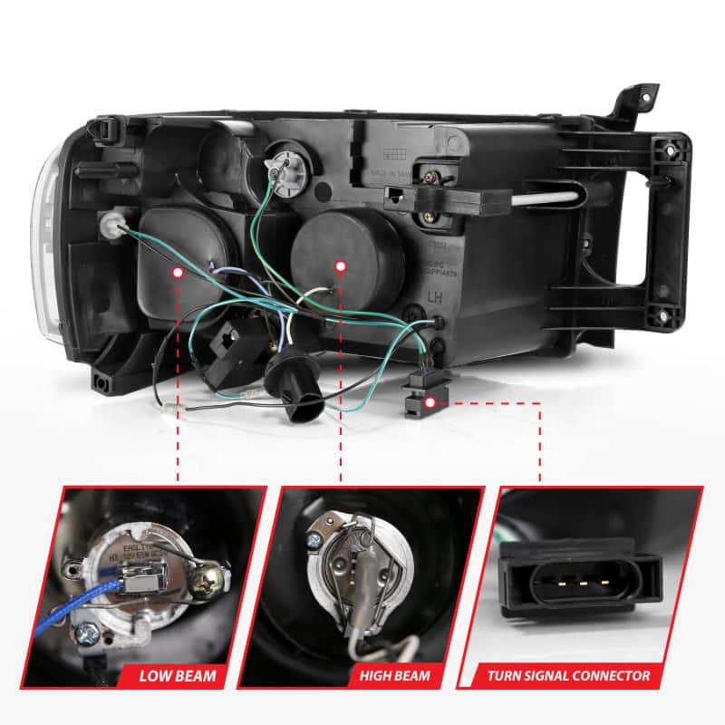 ANZO — ANZO 2002-2005 Dodge Ram 1500 Projector Headlights w/ Halo Black Clear Amber
Head Light Set
HdLtSet - view 8