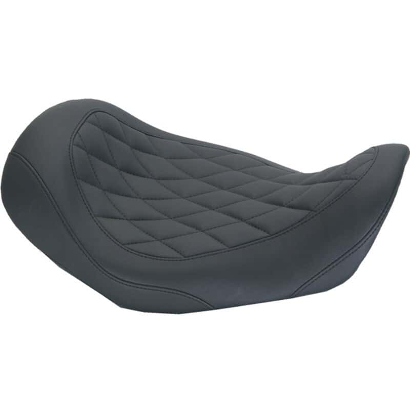 Mustang Motorcycle — Mustang 06-17 Harley Dyna Wide Tripper Solo Seat Diamond Stitch- Black - view 2