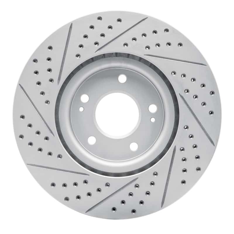 R1 Concepts — R1 03-06 Mitsubishi Lancer Front Right Drilled & Slotted Geo-Carbon Rotor - view 4