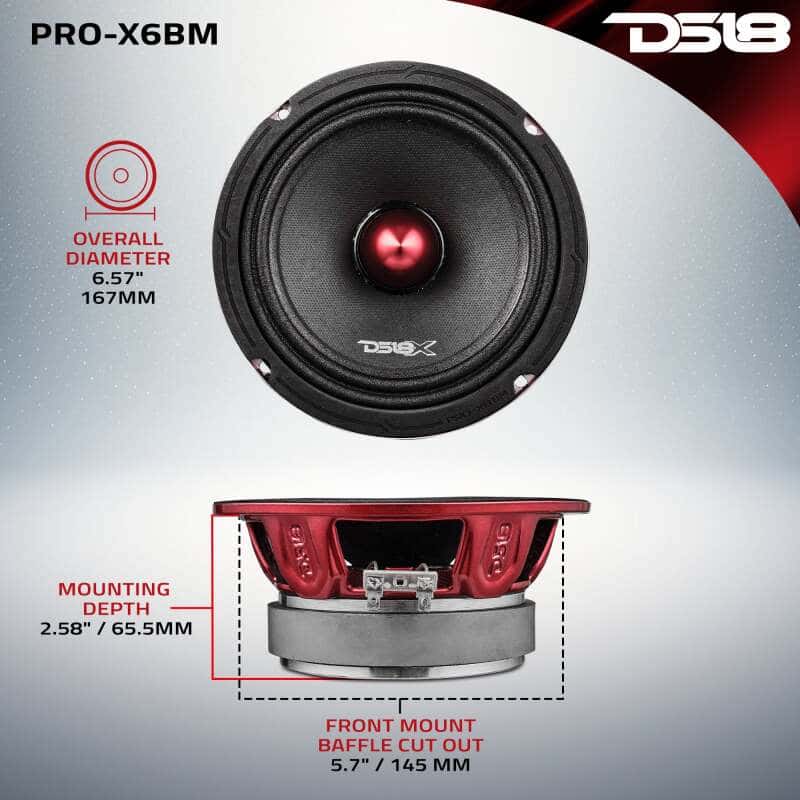 DS18 — DS18 6.5in 250 Watts RMS 8 ohm Mid-Range Loudspeaker Bullet Loudspeaker - view 3