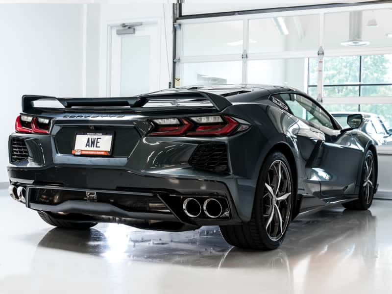 AWE Tuning — AWE Tuning 2020 Chevrolet Corvette (C8) Track Edition Exhaust - Quad Chrome Silver Tips
Track Exhaust - view 3