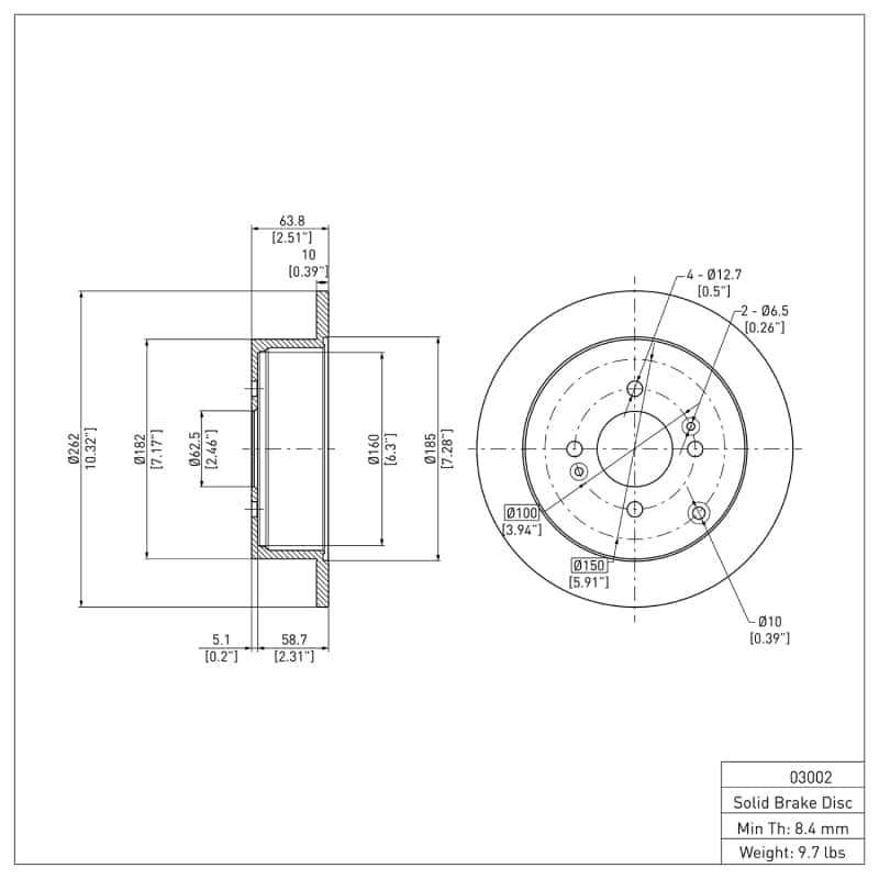 DFC — DFC 06-12 Dodge Attitude (Mexico) Rear Brake Rotor
DFC Brake Rotor - view 6