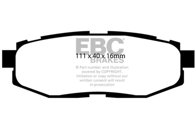 EBC — EBC 12+ Scion FR-S 2 Yellowstuff Rear Brake Pads
Disc Brake Pad - view 2
