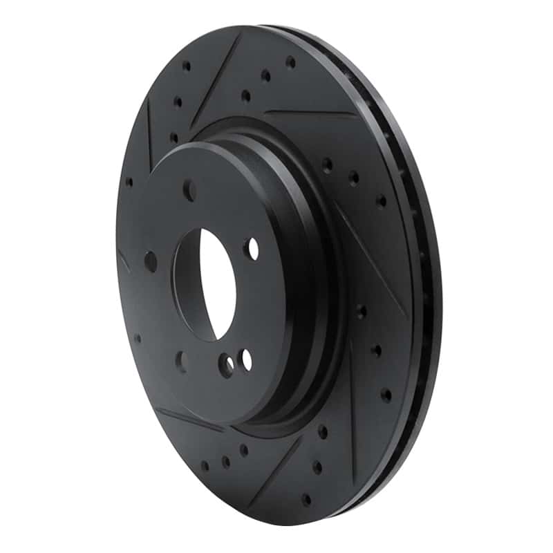 R1 Concepts — R1 98-09 Chrysler Crossfire Rear Left Drilled & Slotted Black Brake Rotor
R1 Brake Rotor Drill - view 2