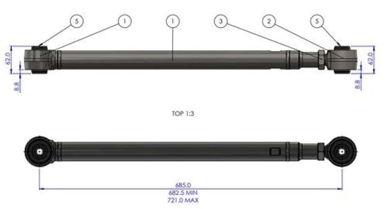 Superpro — SuperPro 08-21 Toyota Land Cruiser 200 Series HD Adj. Rear Lower Trailing Arm Set
Trailing Arm Set - view 2