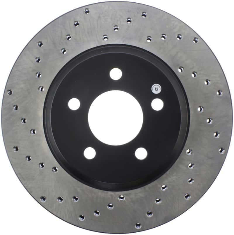 Stoptech — StopTech Power Slot 05-10 Mustang GT V8-4.6L Front Right Drilled Rotor
Cross Drilled Rotor - view 1
