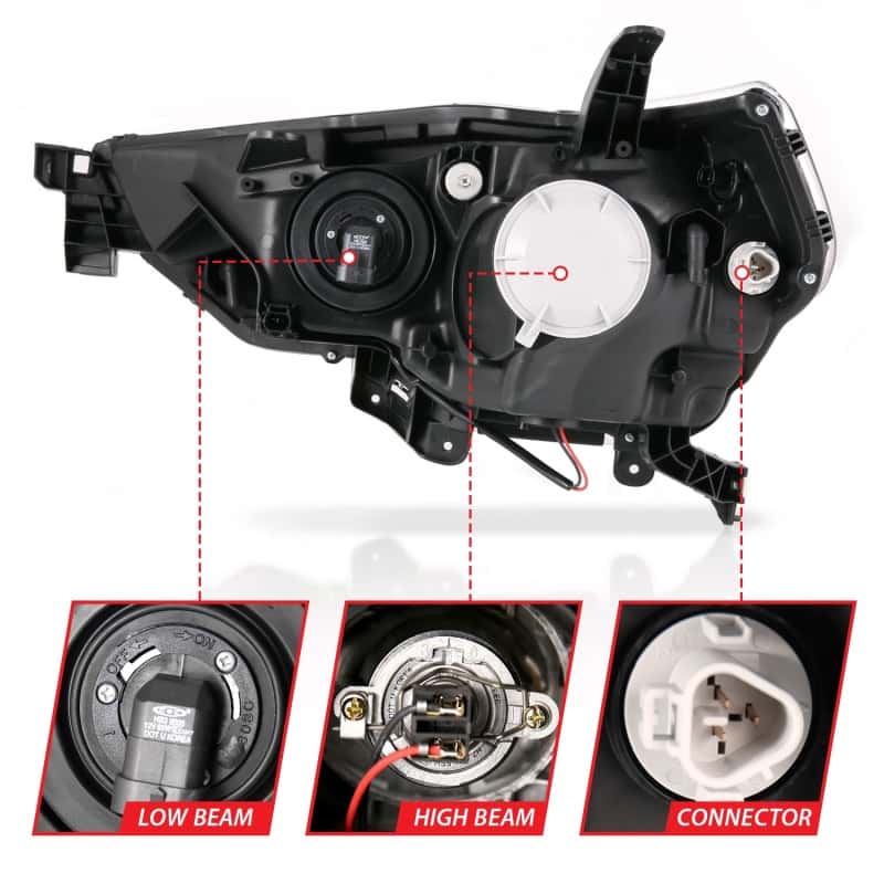 ANZO — ANZO 14-18 Toyota 4 Runner Plank Style Projector Headlights Chrome w/ Amber
Projector Headlights
Head Light Set - view 5