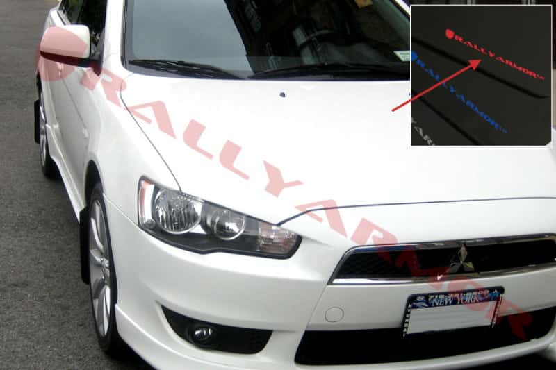 Rally Armor — Rally Armor 07-17 Mitsubishi Lancer Black UR Mud Flap w/ Red Logo
Mud Flap - view 2