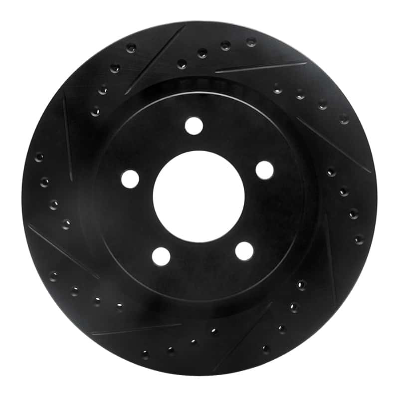 R1 Concepts — R1 99-04 Chrysler 300M Front Left Drilled & Slotted Black Brake Rotor
R1 Brake Rotor Drill - view 1