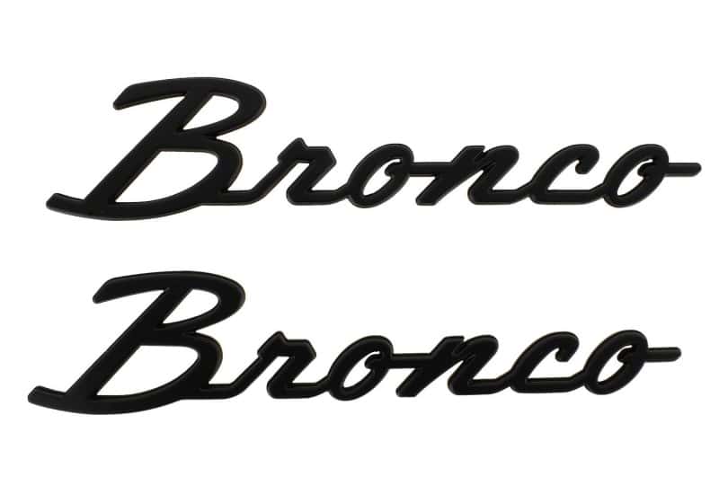 Ford Racing — Ford Racing 2021+ Bronco Classic Script Fender Badges - Matte Black (Pair)
Decal - view 1