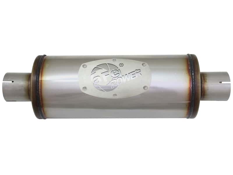 aFe — aFe MACH Force-Xp 409 SS Muffler 2-1/2in Center/Center 14in L X 6in Dia - Round Body
MACH ForceXp Muffler - view 3