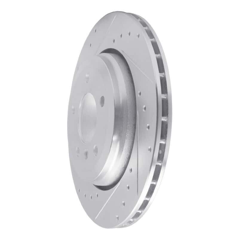 R1 Concepts — R1 01-06 BMW 330CI Rear Left Drilled & Slotted Silver Brake Rotor - view 2
