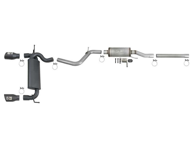 aFe — aFe Rebel Series 2.5in 409 SS Cat-Back Exhaust w/ Black Tips 2007+ Jeep Wrangler (JK) V6 3.6L/3.8L
Cat-Back Exhaust - view 5