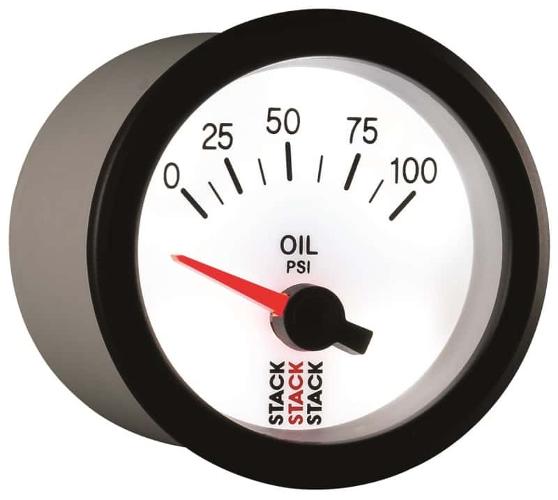AutoMeter — Autometer Stack 52mm 0-100 PSI 1/8in NPTF Electric Oil Pressure Gauge - White
Ga OP Elec Wt 100psi - view 6