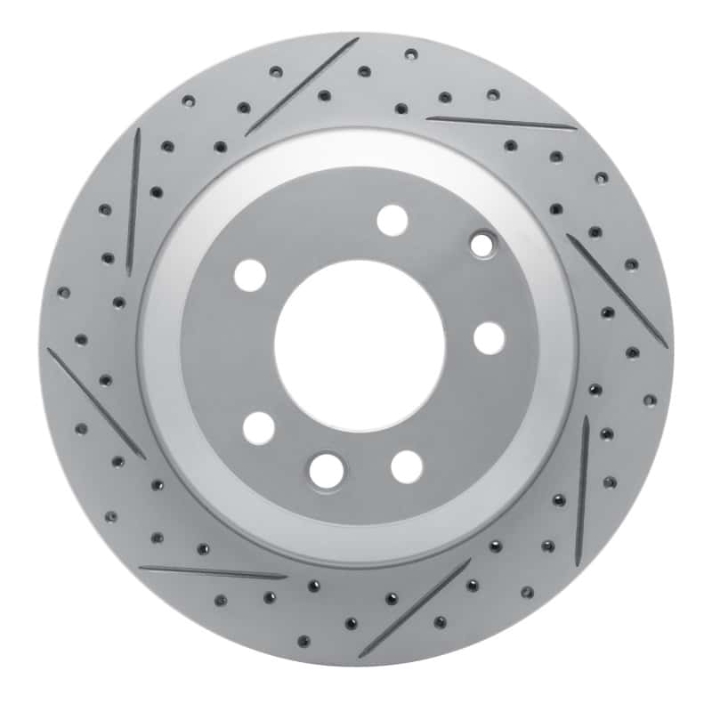 R1 Concepts — R1 03-18 Audi Q7 Rear Left Drilled & Slotted Geo-Carbon Rotor - view 1