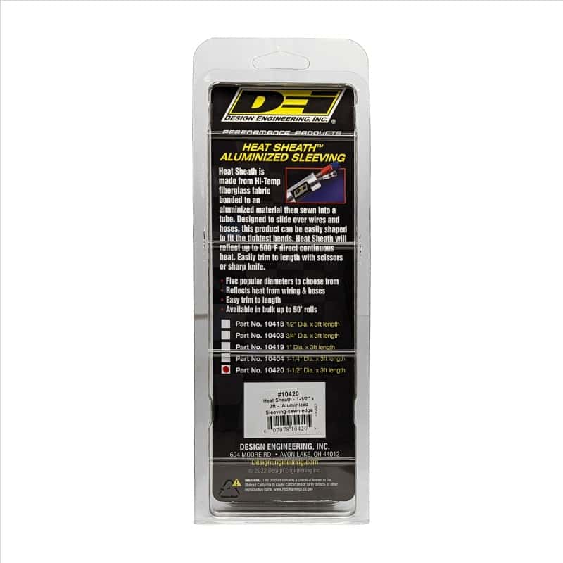 DEI — DEI Heat Sheath 1-1/2in I.D. x 3ft - Aluminized Sleeving - Sewn Edge
Heat Shield Sleeve - view 4