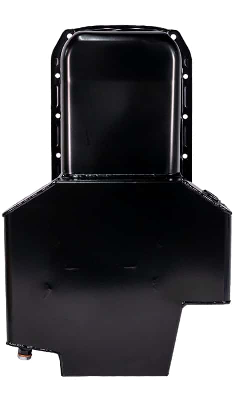 Moroso — Moroso Pre-80 Chevrolet SBC (w/2 Pc Seal & Low Clearance) Wet Sump 7qt 7in Steel Oil Pan - Black - view 3
