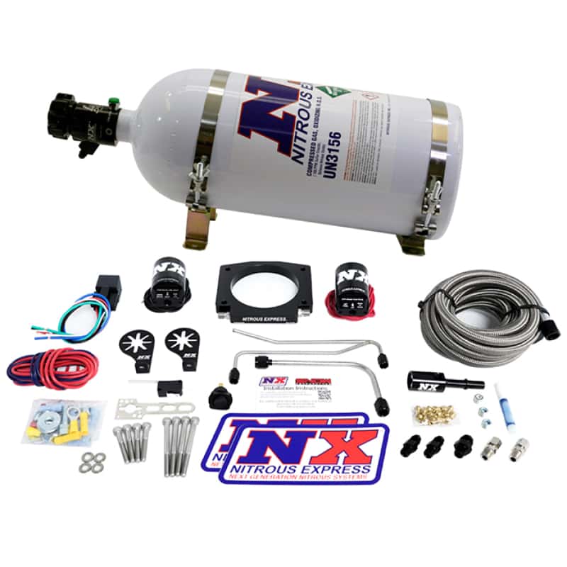 Nitrous Express — Nitrous Express LS Single Entry 90mm Plate Hardline System (50-400hp) w/15lb Bottle
Injection System Kit - view 1