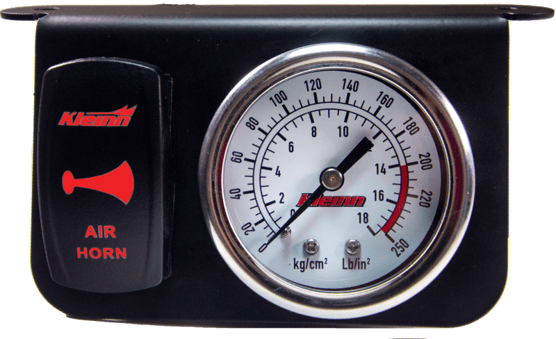 Kleinn Air Horns — Kleinn Panel Mounted 160 PSI Gauge w/ an Illuminated RED Momentary Rocker Switch - view 1