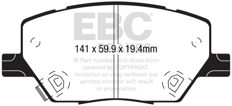 EBC — EBC 2015+ Fiat 500X 1.4L Turbo Greenstuff Front Brake Pads
Disc Brake Pad - view 1