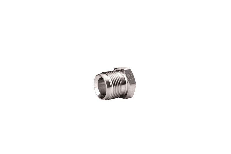 Fleece Performance — Fleece Performance 03-22 Dodge 2500/3500 5.9L/6.7L Stainless Steel Fuel Supply Tube Nuts
Fuel Line Connector - view 3