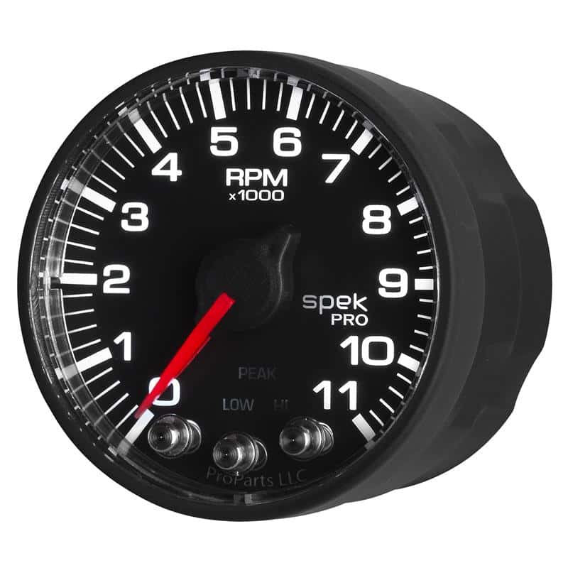 AutoMeter — Autometer Spek-Pro Gauge Tach 2 1/16in 11K Rpm W/ Shift Light & Peak Mem - Blk/Blk
GA 2" 11KRPM BFB SPK - view 4