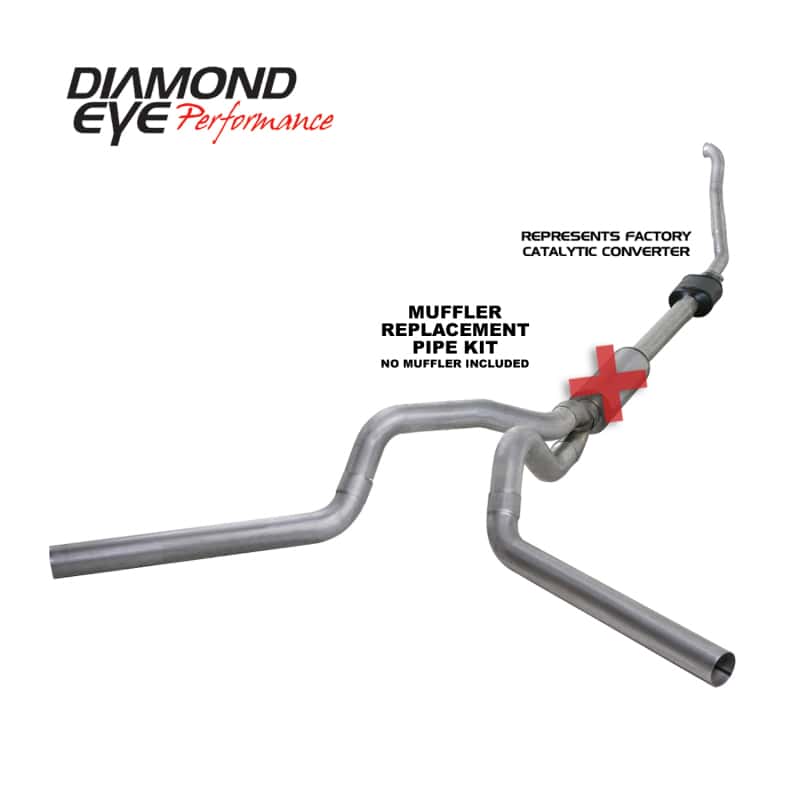 Diamond Eye Performance — Diamond Eye KIT 4in Turbo Back MFLR RPLCMENT PIPE DUAL ALUM94-97 5 7 3L F250/F350 PWRSTROKE NFS
KIT; 4in.; TB MRP DL - view 5
