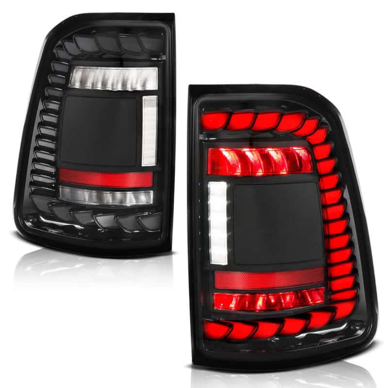 ANZO — ANZO 19-24 RAM 1500 (Factory Halogen Models) Full LED Tail Lights SeqSig Black - Pair - view 2