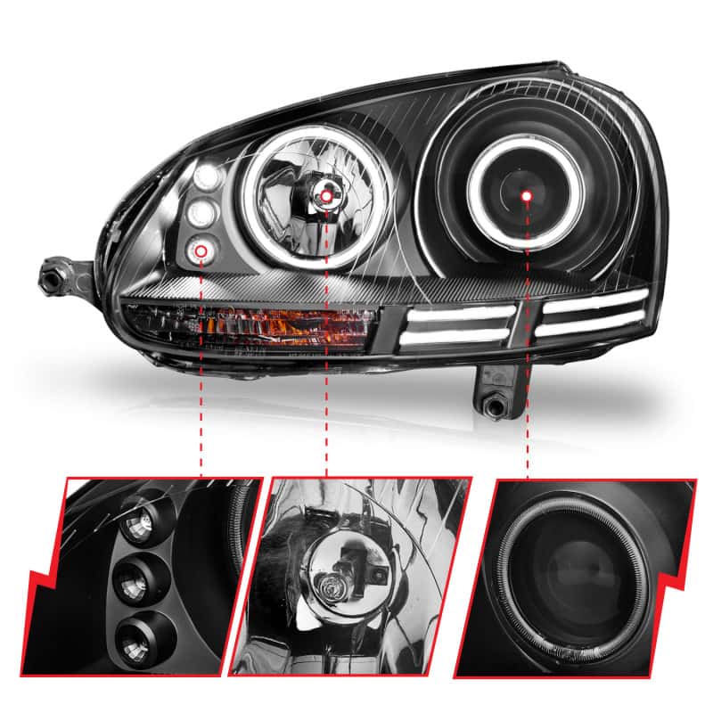 ANZO — ANZO 2006-2009 Volkswagen Rabbit Projector Headlights w/ Halo Black (CCFL)
Head Light Set
HdLtSet - view 11