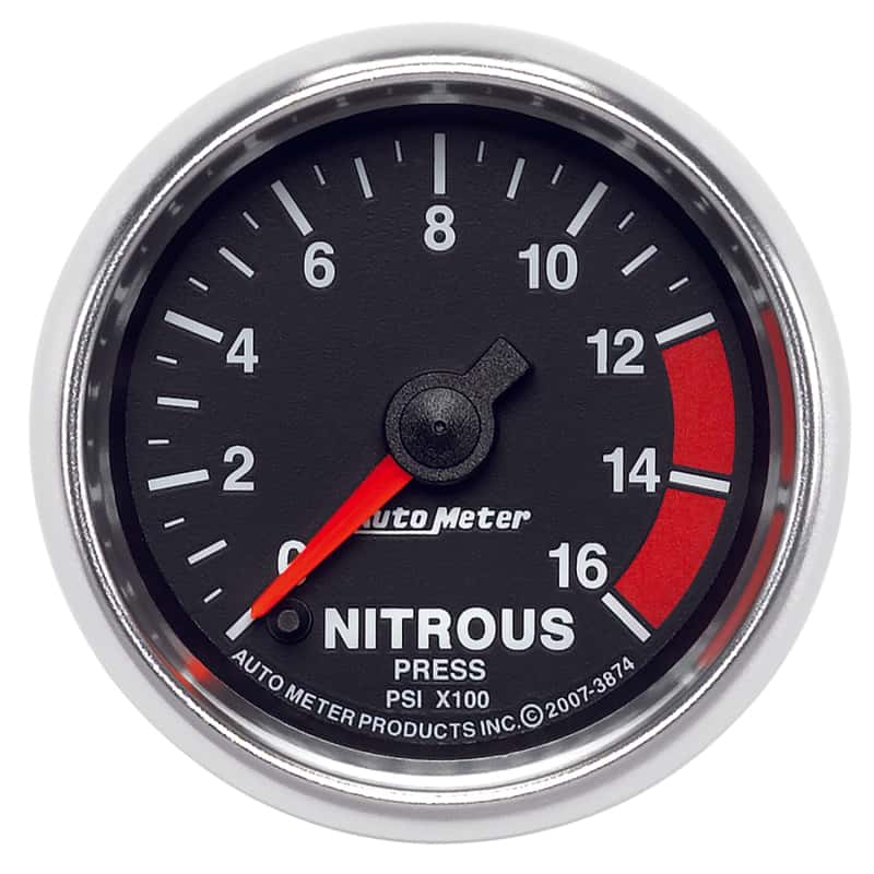 AutoMeter — Autometer GS 2 1/16in. 1600PSI Nitrous Fuel Pressure Gauge
2-1/16" NITROUS, 0-1 - view 1