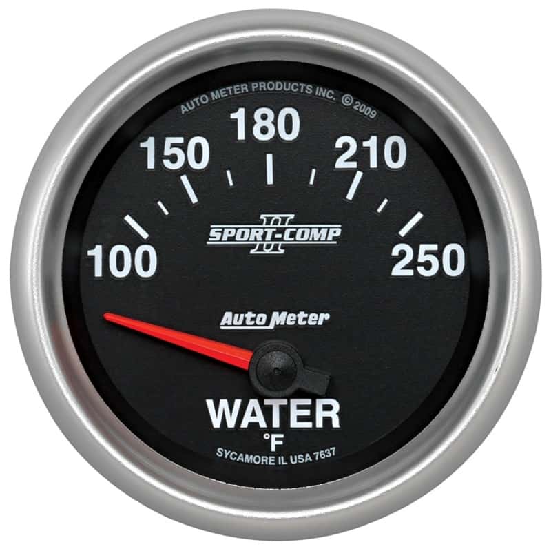 AutoMeter — Autometer Sport-Comp II 100-250 Deg F Short Sweep Electronic Water Temperature Gauge
2-5/8" WATER TEMP, 1 - view 1