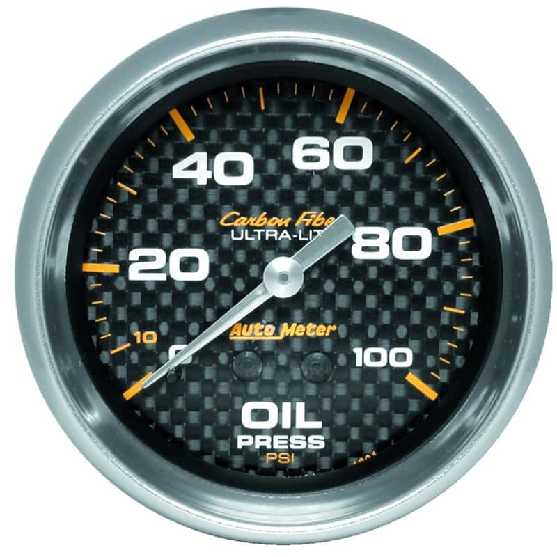AutoMeter — Autometer Ultra-Lite 2.625in Mechanical 100 PSI Oil Pressure Gauge - Carbon Fiber
GA 2.6" OILP MECH CF - view 1