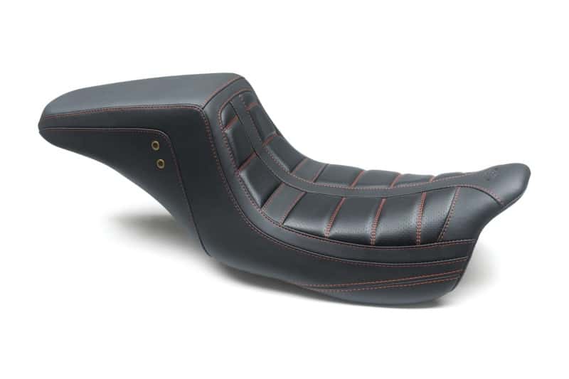 Mustang Motorcycle — Mustang 08-21 HD Electra Glide,Rd Glide,Rd King,St Glide Squareback 1PC Seat - Black w/Red Stitching - view 1