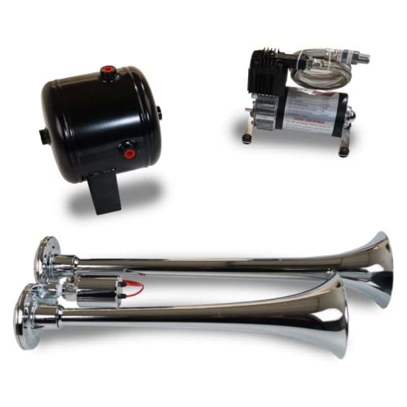 Kleinn Air Horns — Kleinn Dual Chrome Horn Kit w/ 120 PSI Air Compressor / 0.5 gal Air Tank
HK2 Dual Horn Kit - view 2
