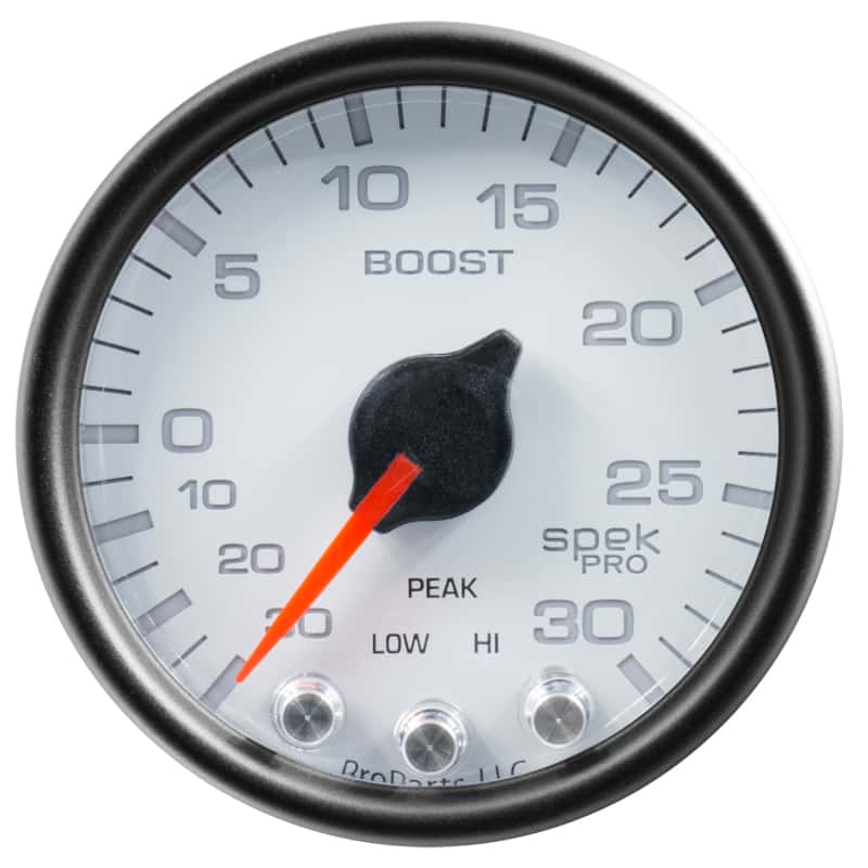 AutoMeter — Autometer Spek-Pro Gauge Vac/Boost 2 1/16in 30Inhg-30psi Stepper Motor W/Peak & Warn White/Black
GA 2" BST 30 WCB SPK - view 4