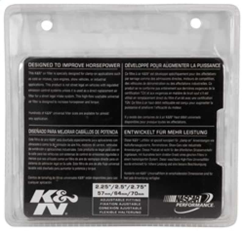 K&N Engineering — K&N Universal Chrome Filter 2 3/4in FLG / 4 1/2in Bottom / 4 1/2in Height
Universal Clamp-On A - view 3