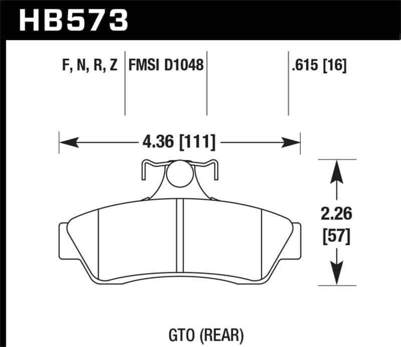 Hawk Performance — Hawk 04-06 Pontiac GTO HPS 5.0 Rear Brake Pads
Disc Brake Pad - view 1