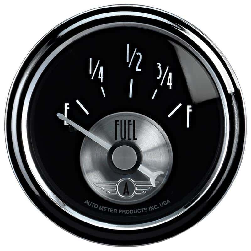AutoMeter — Autometer Prestige Series Black 52mm 0-90OHM Short Sweep Electronic Fuel Level Gauge
2-1/16" FUEL LEVEL, - view 1