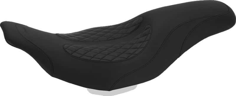Mustang Motorcycle — Mustang 97-07 Harley Electra Glide, Rd Glide Fastback 1PC Seat w/ Diamond Stitch - Black - view 2