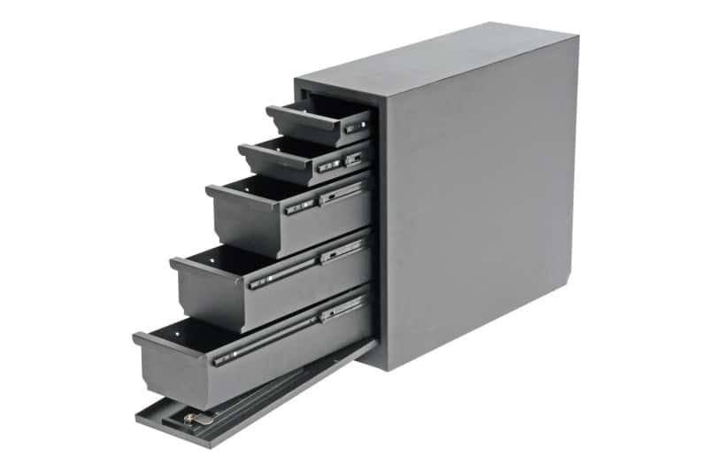 Dee Zee — Dee Zee Universal Tool Box - Wheel Well Box With Drawers (Steel)
ToolBxTrkBedSideRail - view 1
