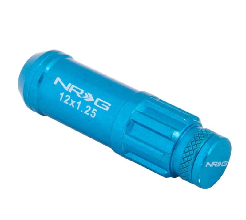 NRG — NRG 700 Series M12 X 1.25 Steel Lug Nut w/Dust Cap Cover Set 21 Pc w/Locks & Lock Socket - Blue - view 6