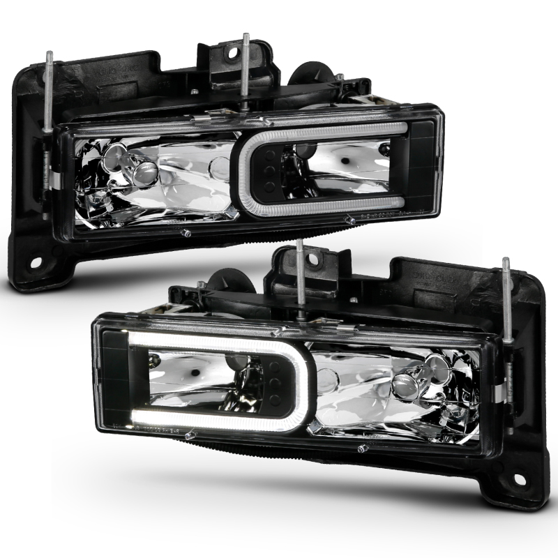 ANZO — ANZO 1999-2000 Cadillac Escalade Crystal Headlights Light Bar Black Housing (Pair)
Head Light Set
HdLtSet - view 3