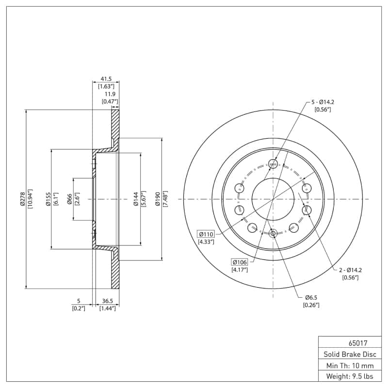 DFC — DFC 03-11 Cadillac BLS (Mexico) Rear GeoSPEC Coated Rotor
DFC Brake Rotor - view 6