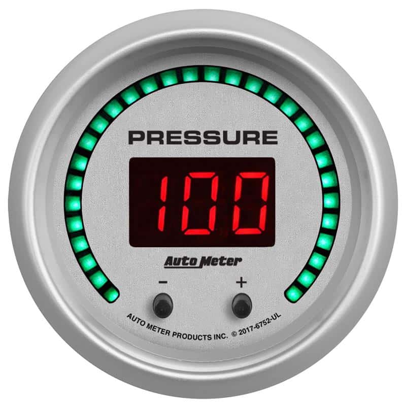 AutoMeter — Autometer 52.4mm Silver Switchable 0-1600 PSI/0-110 BAR Fluid Pressure UltraLite Elite Digital Gauge - view 1