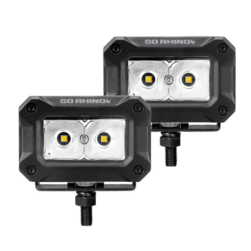 Go Rhino — Go Rhino Xplor Bright Series Rectangle LED Spot Light Kit (Surface/Thread Stud Mnt) 3x2 - Blk (Pair)
Bright - Rect Lights - view 1