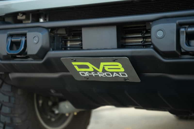 DV8 Offroad — DV8 Offroad 2021 Ford Bronco Capable Bumper Slanted Front License Plate Mount
License Plate Mount - view 1