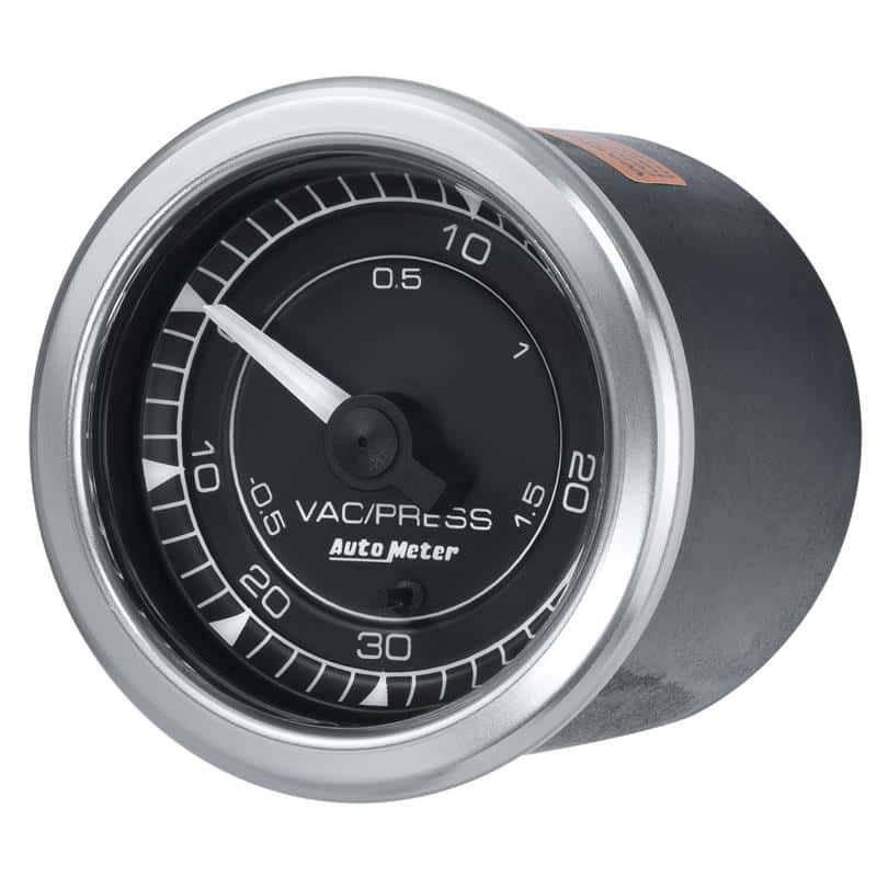 AutoMeter — Autometer Chrono 2-1/16in 30INHG-30PSI Vacuum/Boost Gauge
GA 2" BST 30PSI S CH - view 3